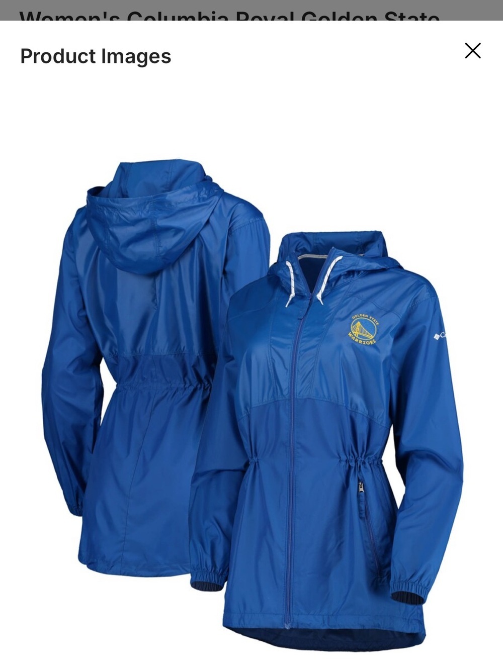 Women's Columbia Royal Golden State Warriors Flashback Full-Zip Jacket size XL